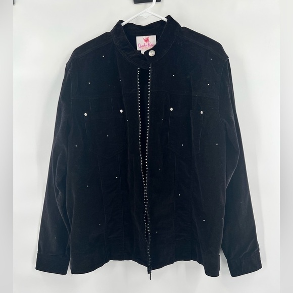 Quacker Factory black full zip jacket blazer size L - Picture 1 of 9